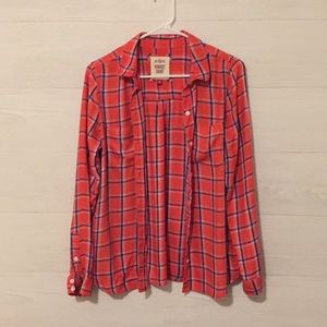 SO Perfect Button Down Shirt Orange